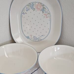 3 piece Corelle Symphony platter/ serving bowls